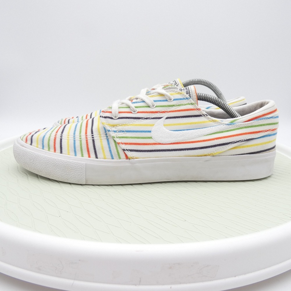 Nike SB Stefan Janoski Multi Color Rainbow Striped Canvas Mens 12 AQ7878-100